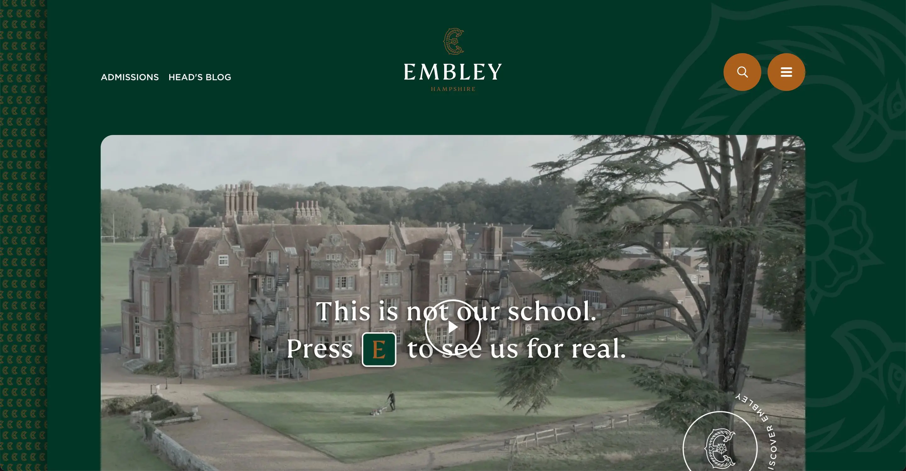 Embley School Website Snapshot