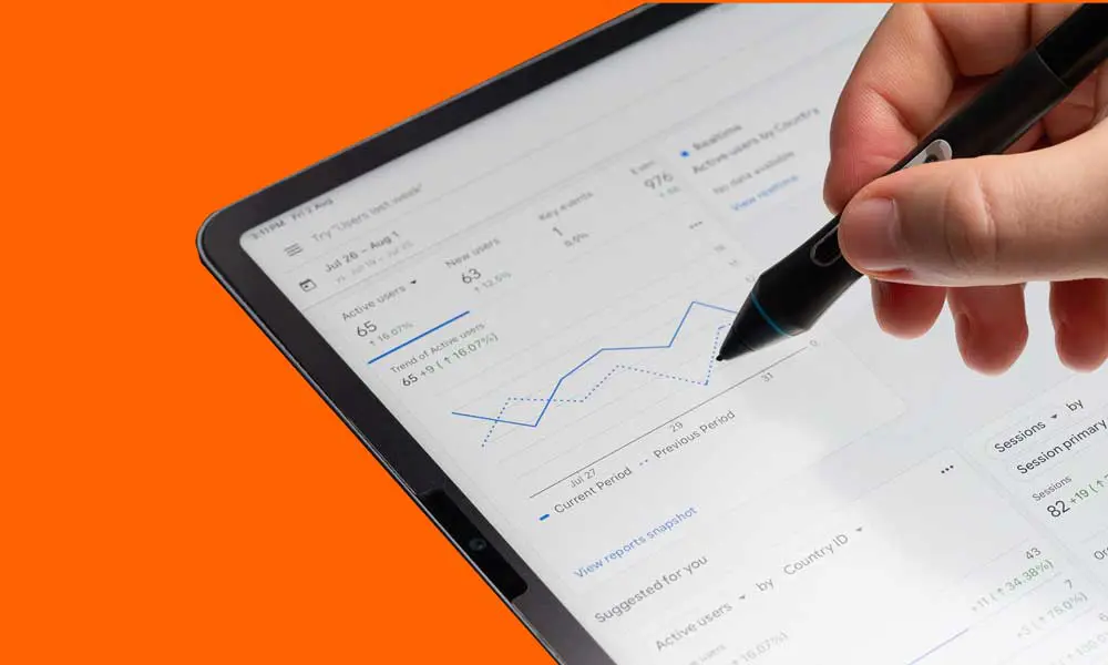 UBIQ Education - Independent Website Design Rooted In Data and Analytics - Reviewing Google Analytics On a Tablet