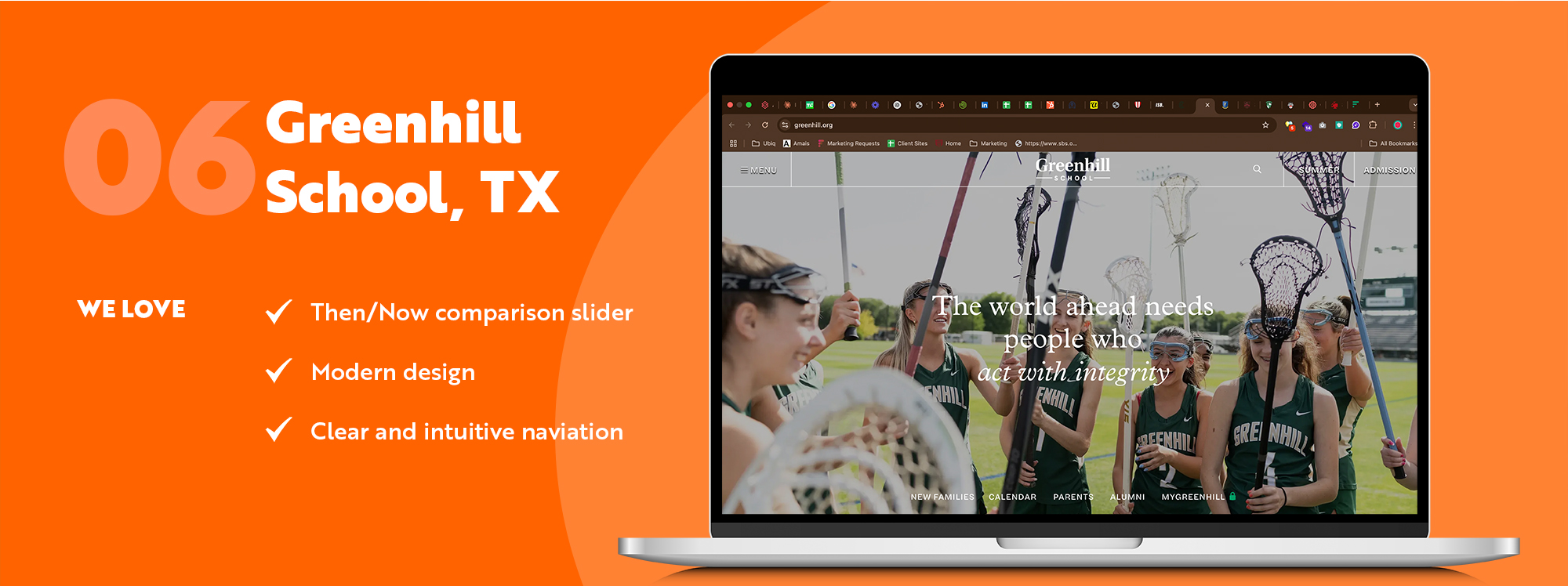 UBIQ Education - Best School Website Designs 2025 - Greenhill school snapshot