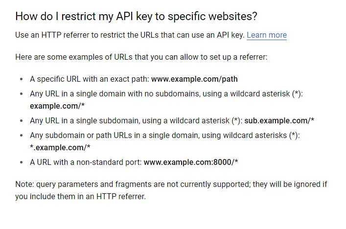 Restricting API
