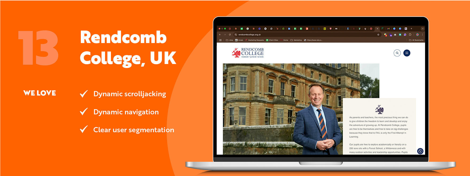 Best school websites of 2025 - Rendcomb college homepage