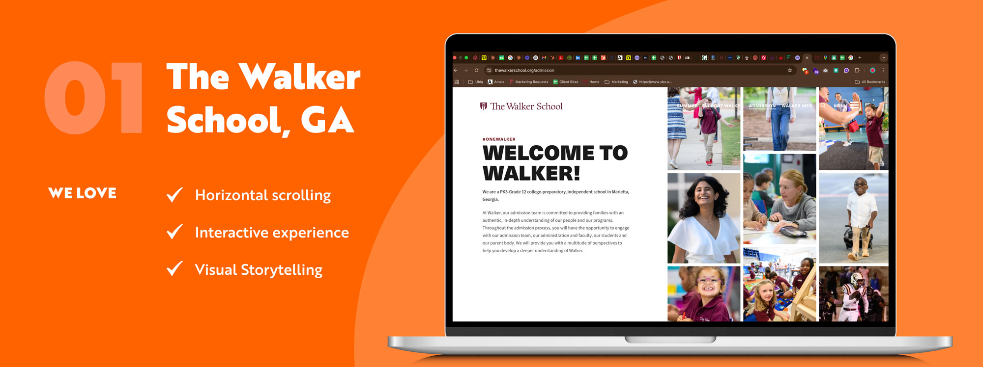 UBIQ Education - Best School Websites Article - Banner for The Walker School showing a snapshot of their website